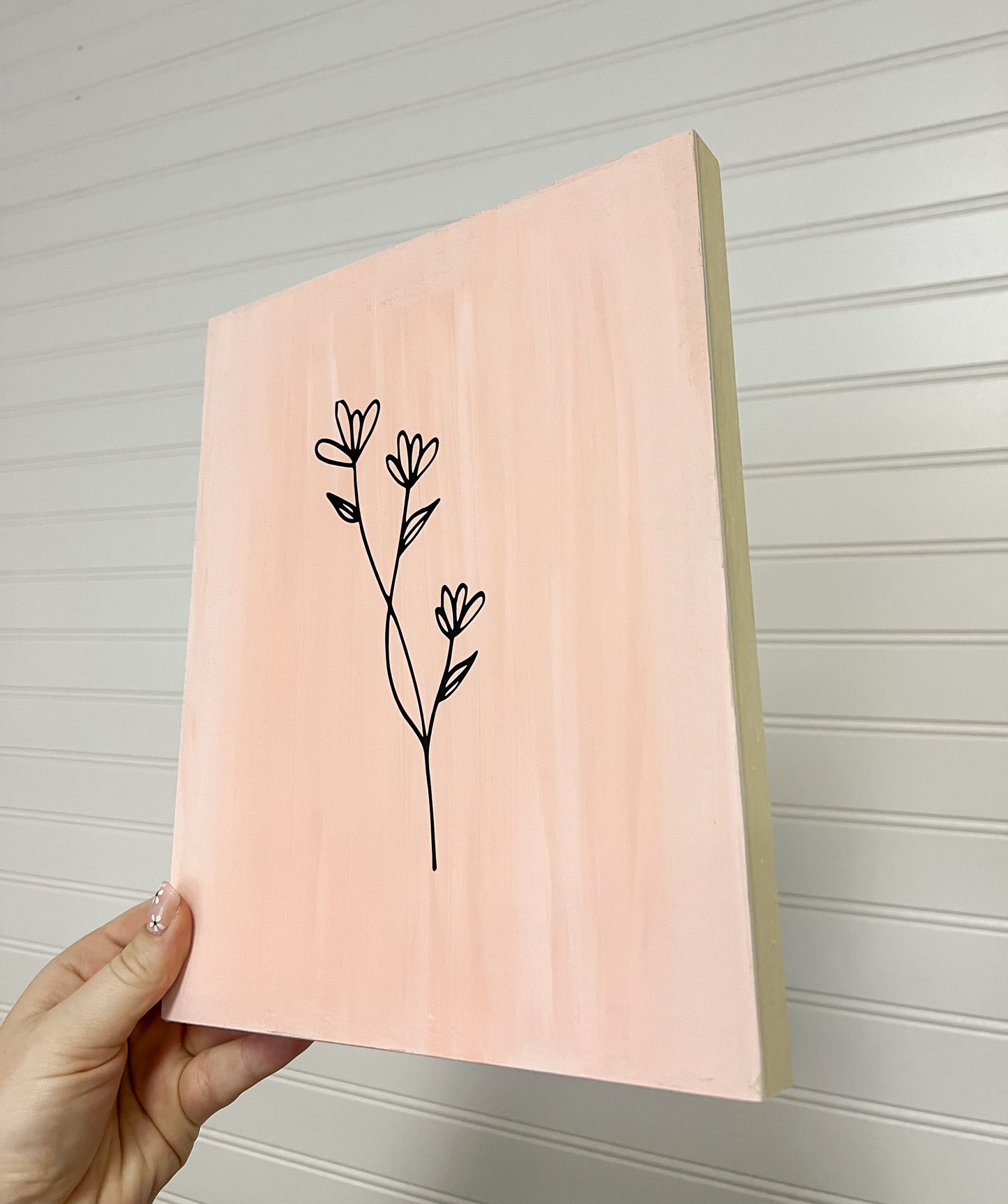 Blush Floral Wooden Sign