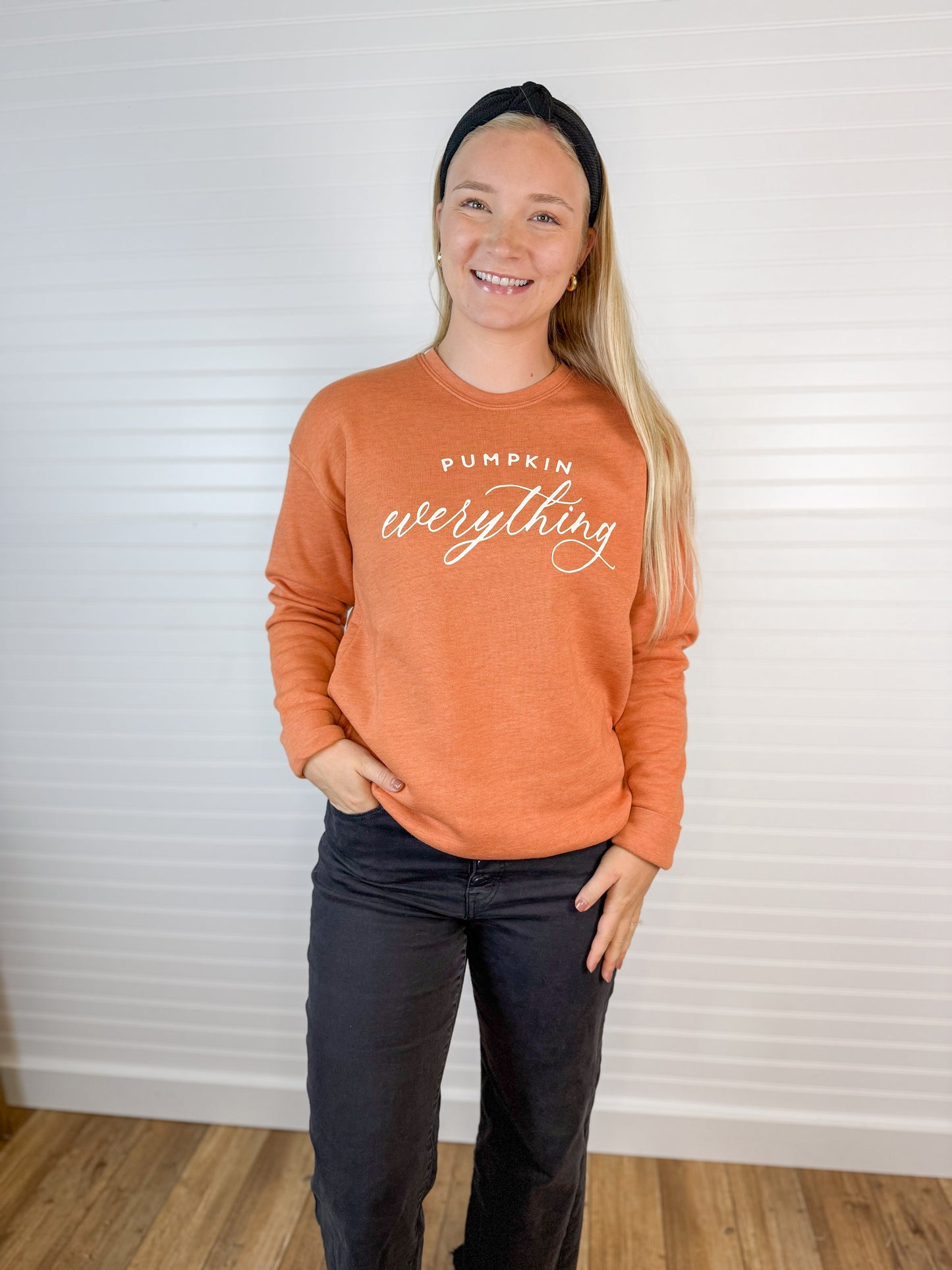 Pumpkin Everything Graphic Sweatshirt - Rust