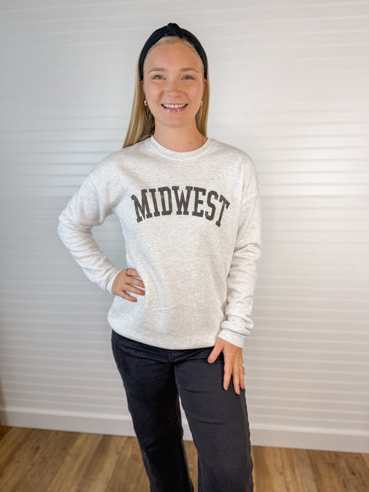 Midwest Graphic Crewneck - White Heather