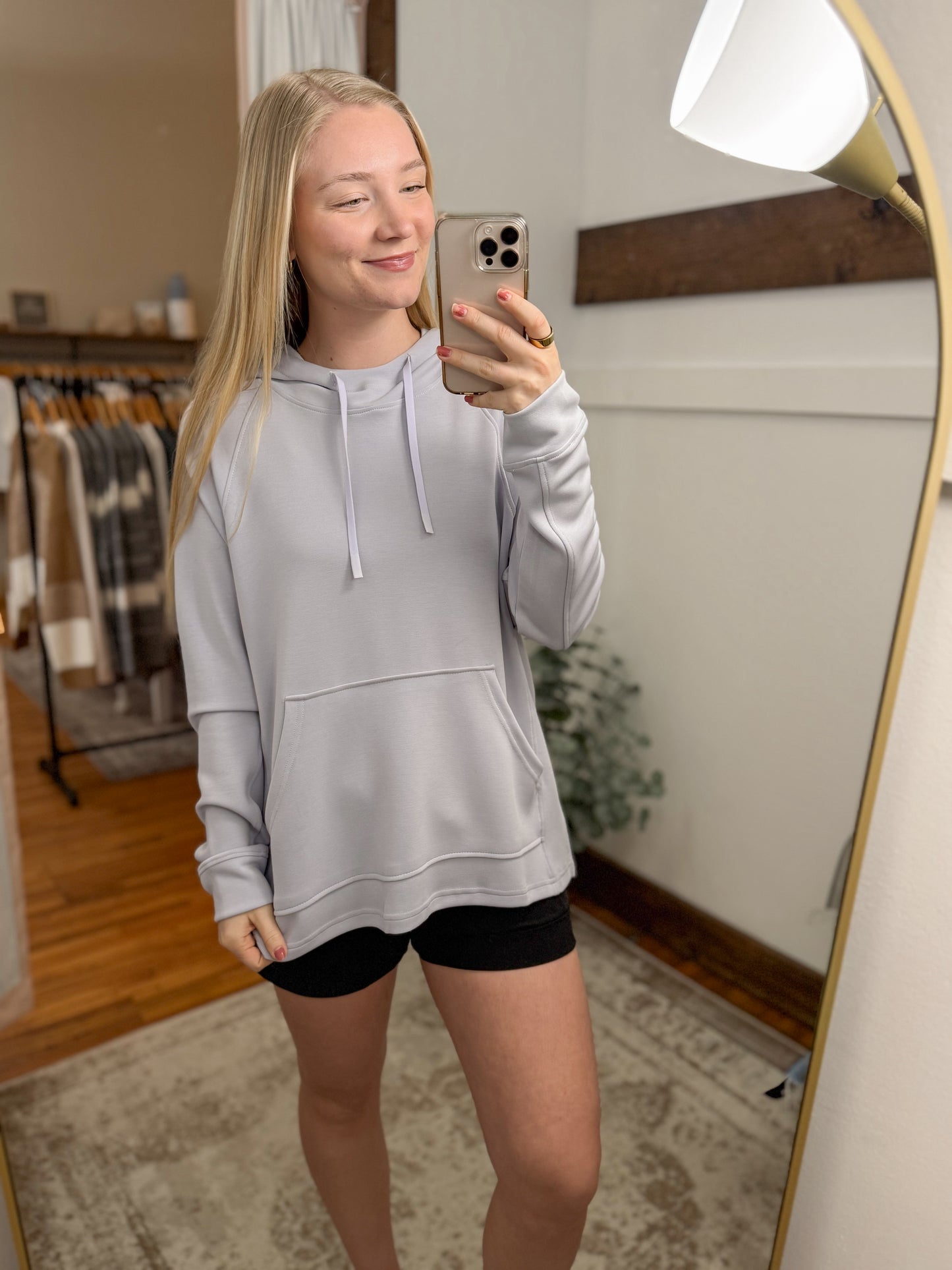 Longline Scuba Hooded Pullover - Light Blue