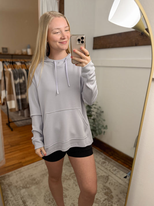 Longline Scuba Hooded Pullover - Light Blue