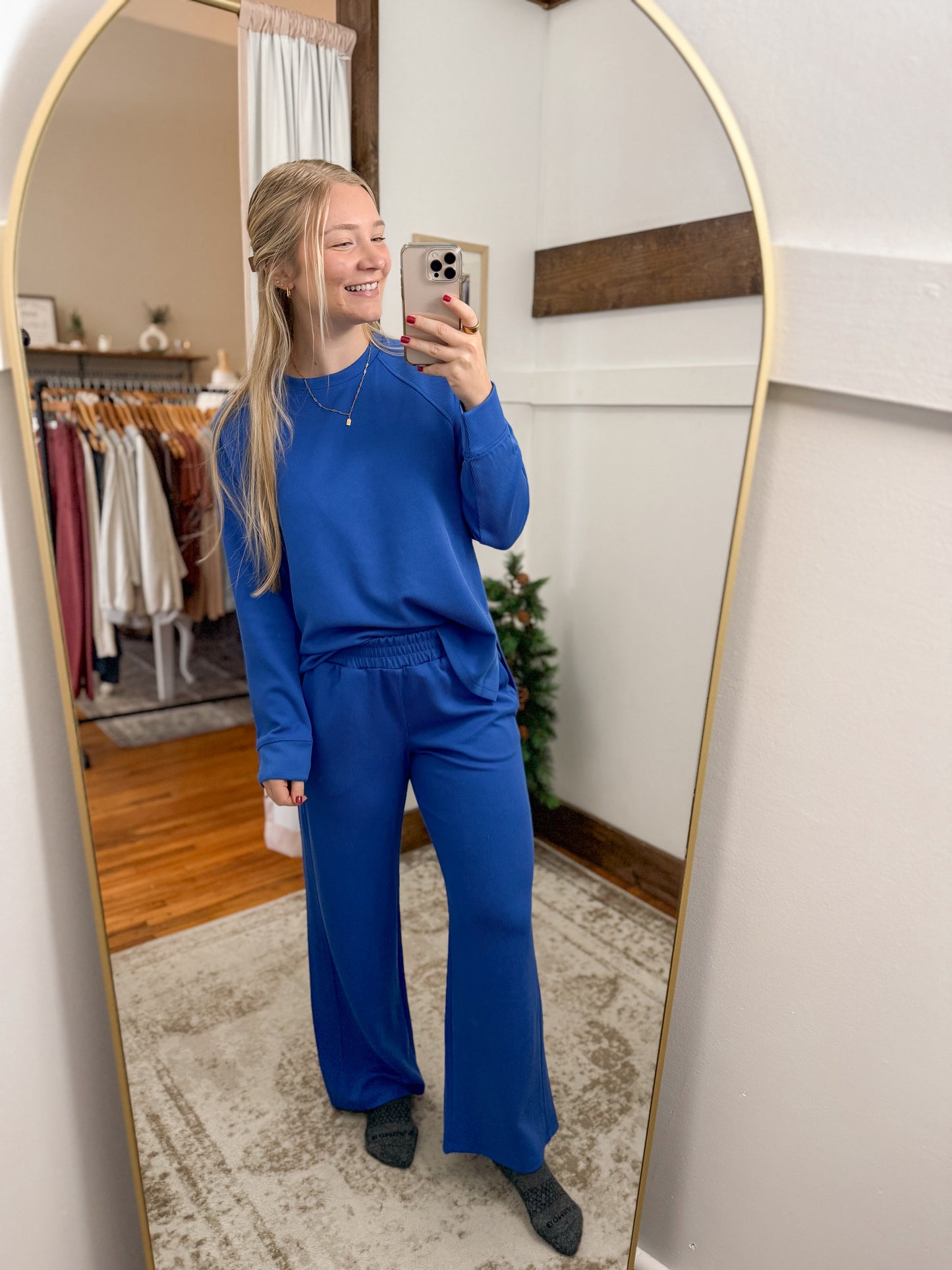 Luxe Ribbed Raglan Long Sleeve - Royal