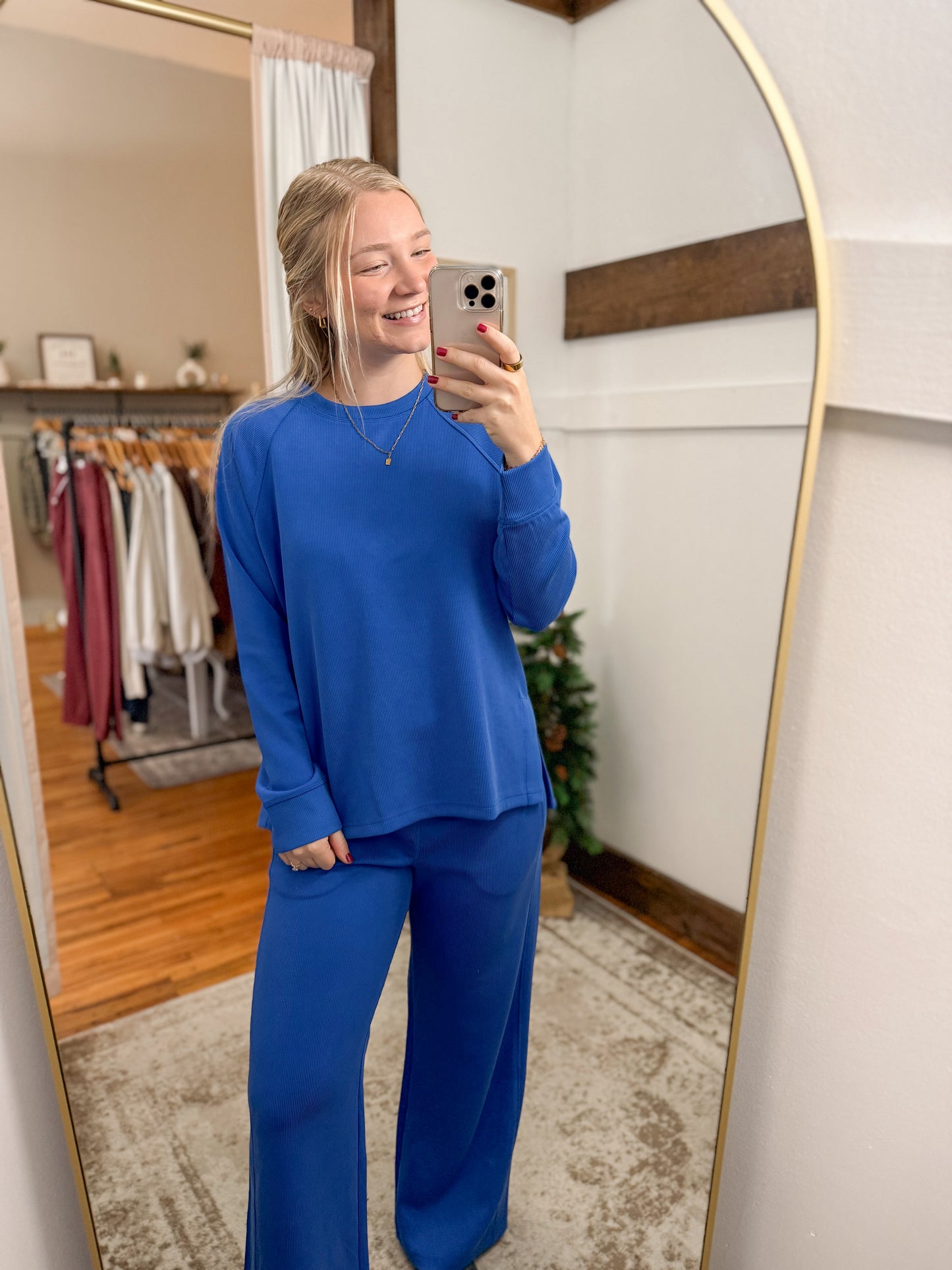 Luxe Ribbed Raglan Long Sleeve - Royal