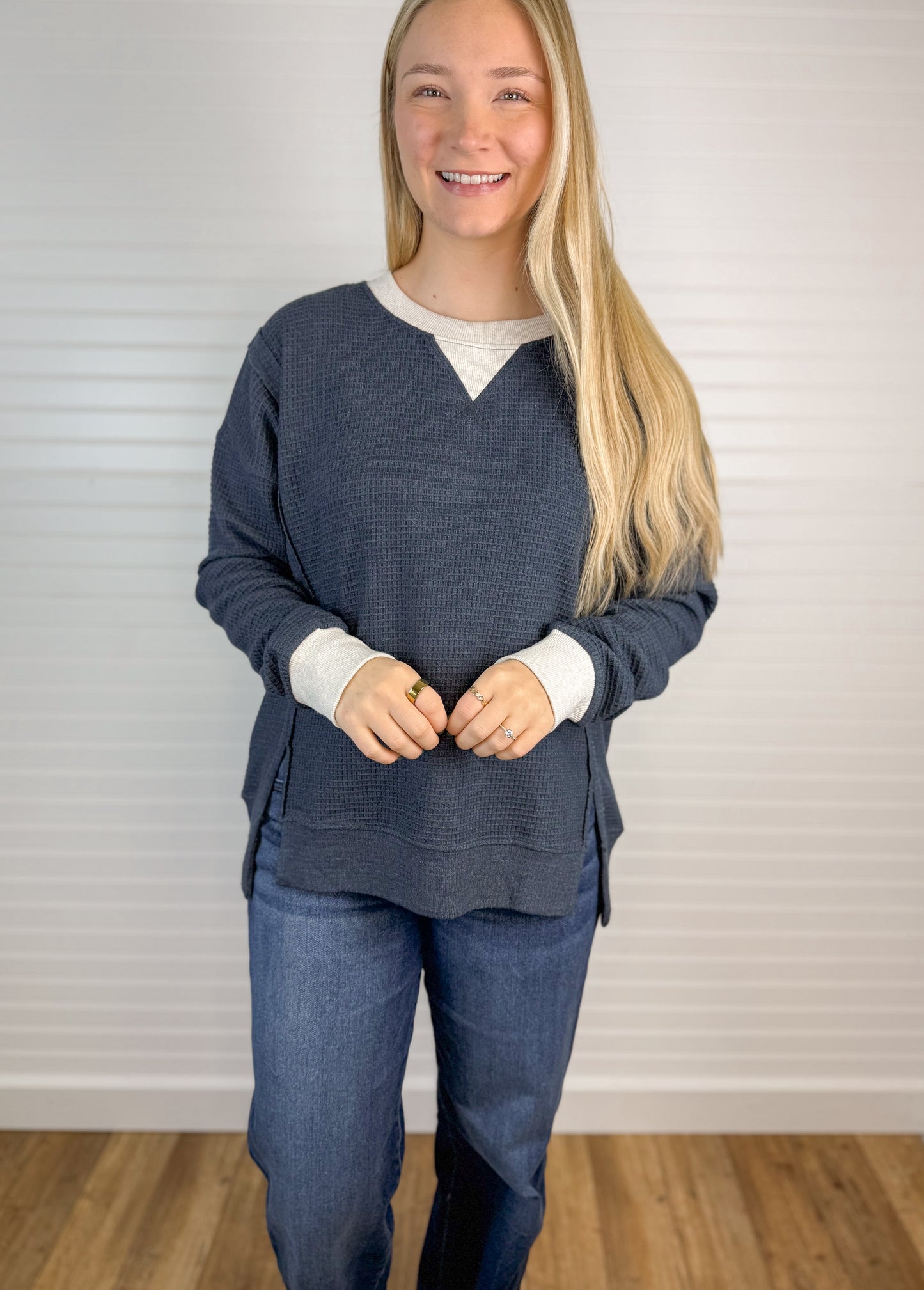 Thermal Crewneck Pullover - Navy