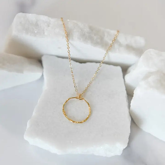 14k Gold Plated Ring Necklace