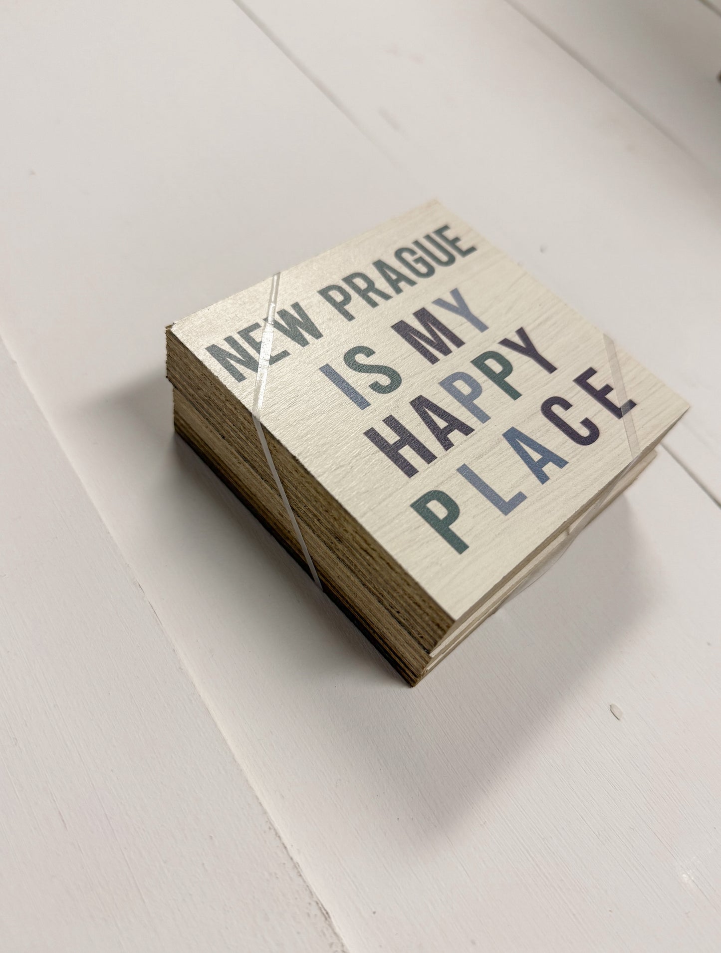 New Prague Wooden Coaster Set of 4