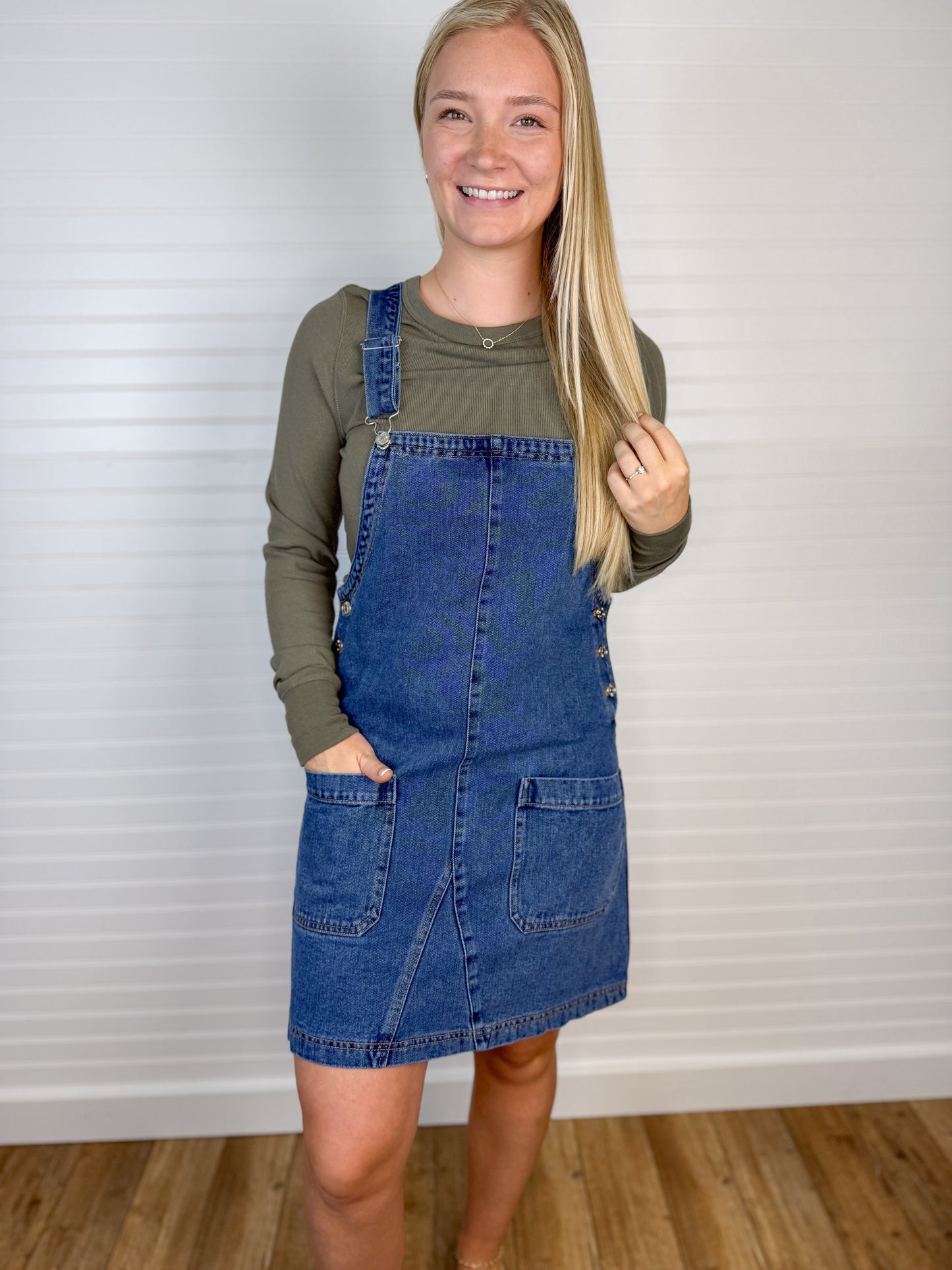 Denim Overall Mini Dress