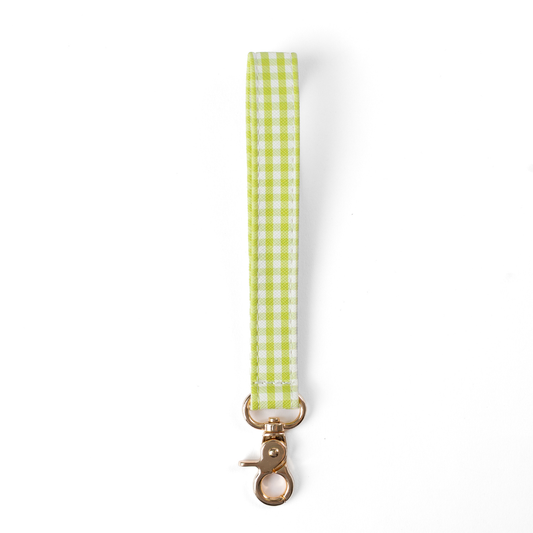 Green Gingham Wristlet Keychain
