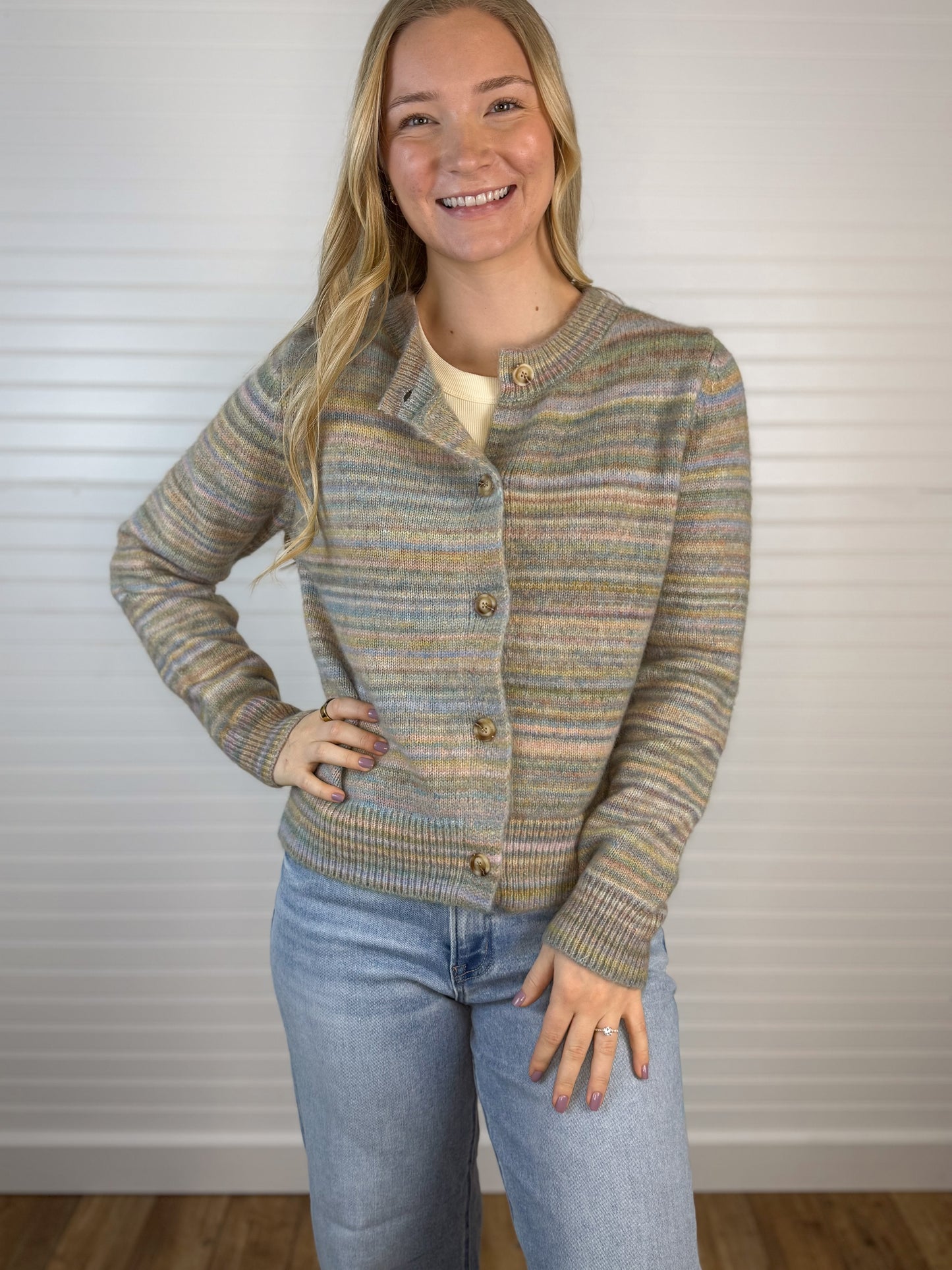 Multi Button Down Knit Cardigan