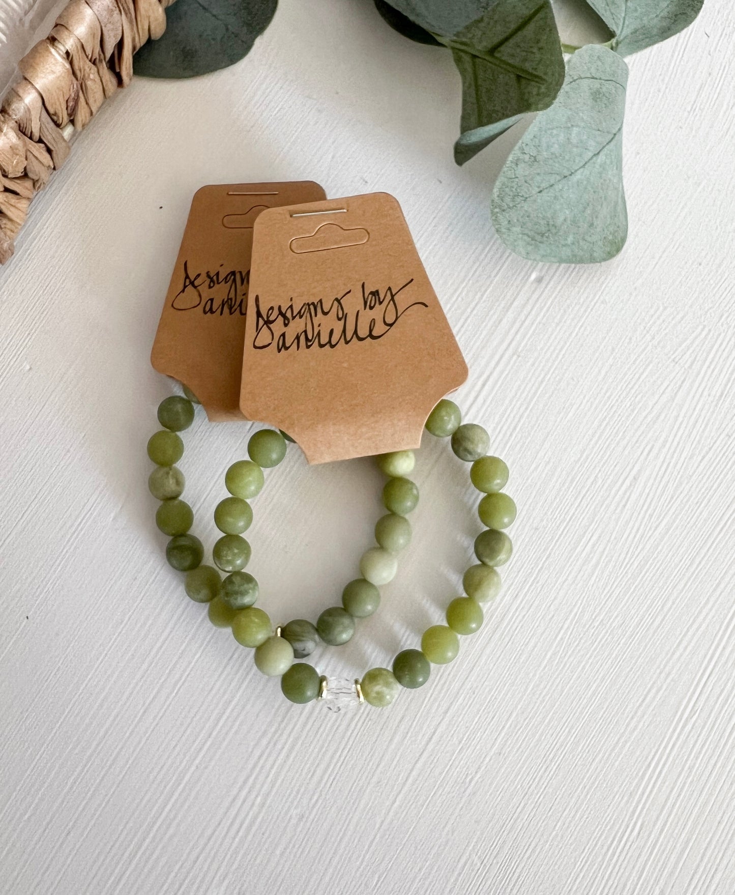 Single Stone Bracelet - Light Olive