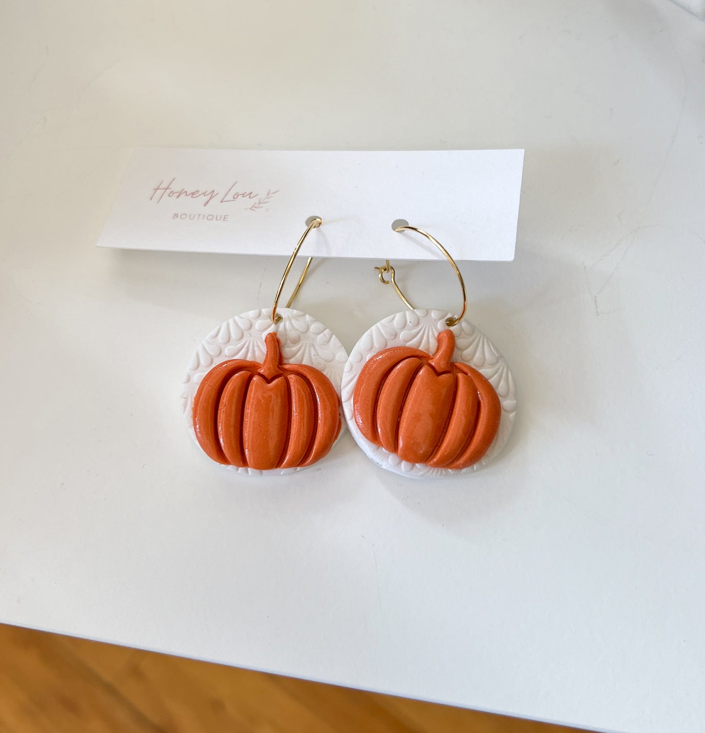 Circle Pumpkin Clay Earrings (3 colors)