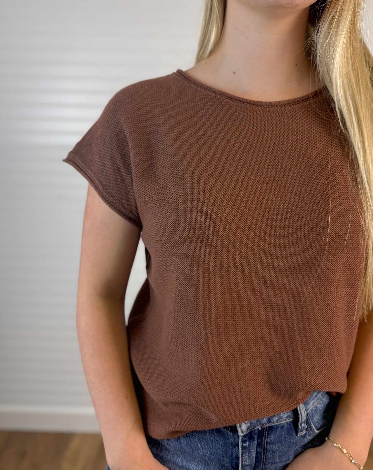 Relaxed Fit Short Sleeve Sweater (2 colors)