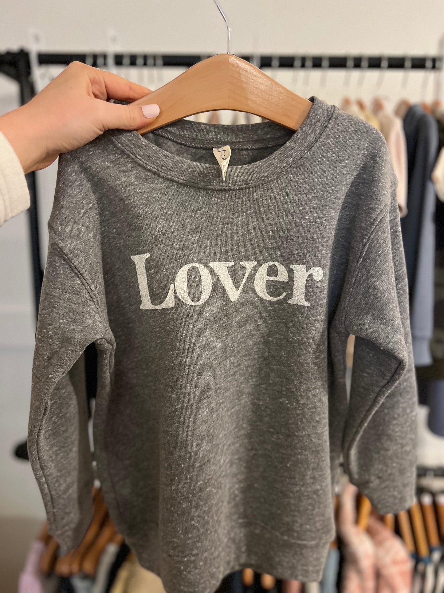 "Lover" Toddler Sweatshirt - Dark Grey