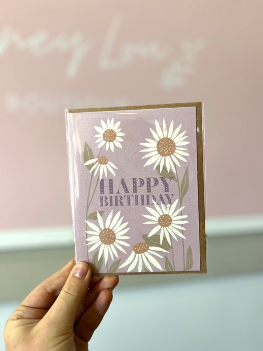 “Happy Birthday” Daisy Birthday Card