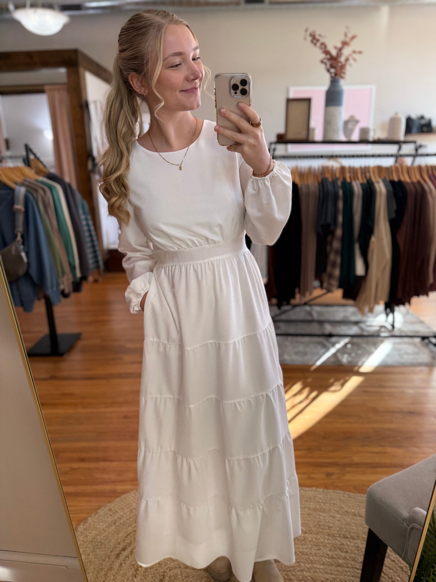 Stephanie Tiered Dress - White