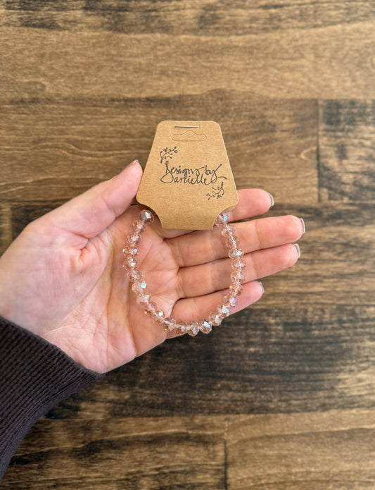 Stretchy Crystal Bracelet - Rose
