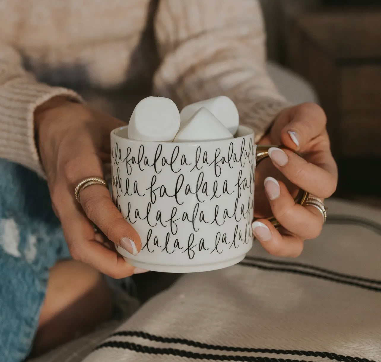 Fa La La Gold Tile Coffee Mug