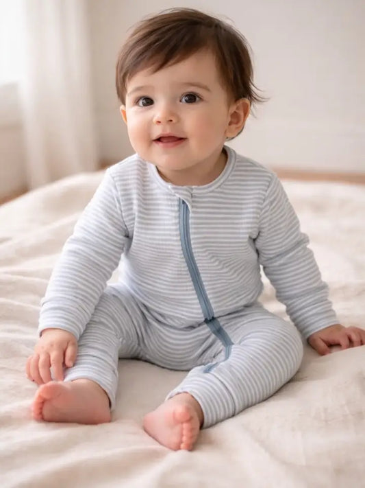 Ribbed 2-Way Zip Romper (2 colors)