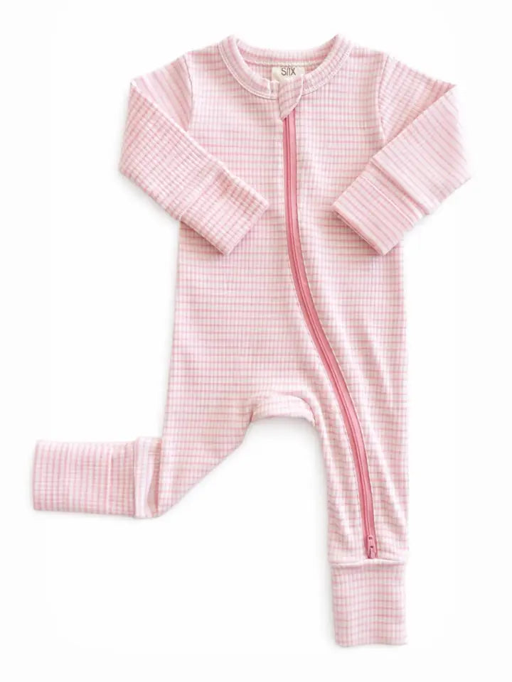 Ribbed 2-Way Zip Romper (2 colors)