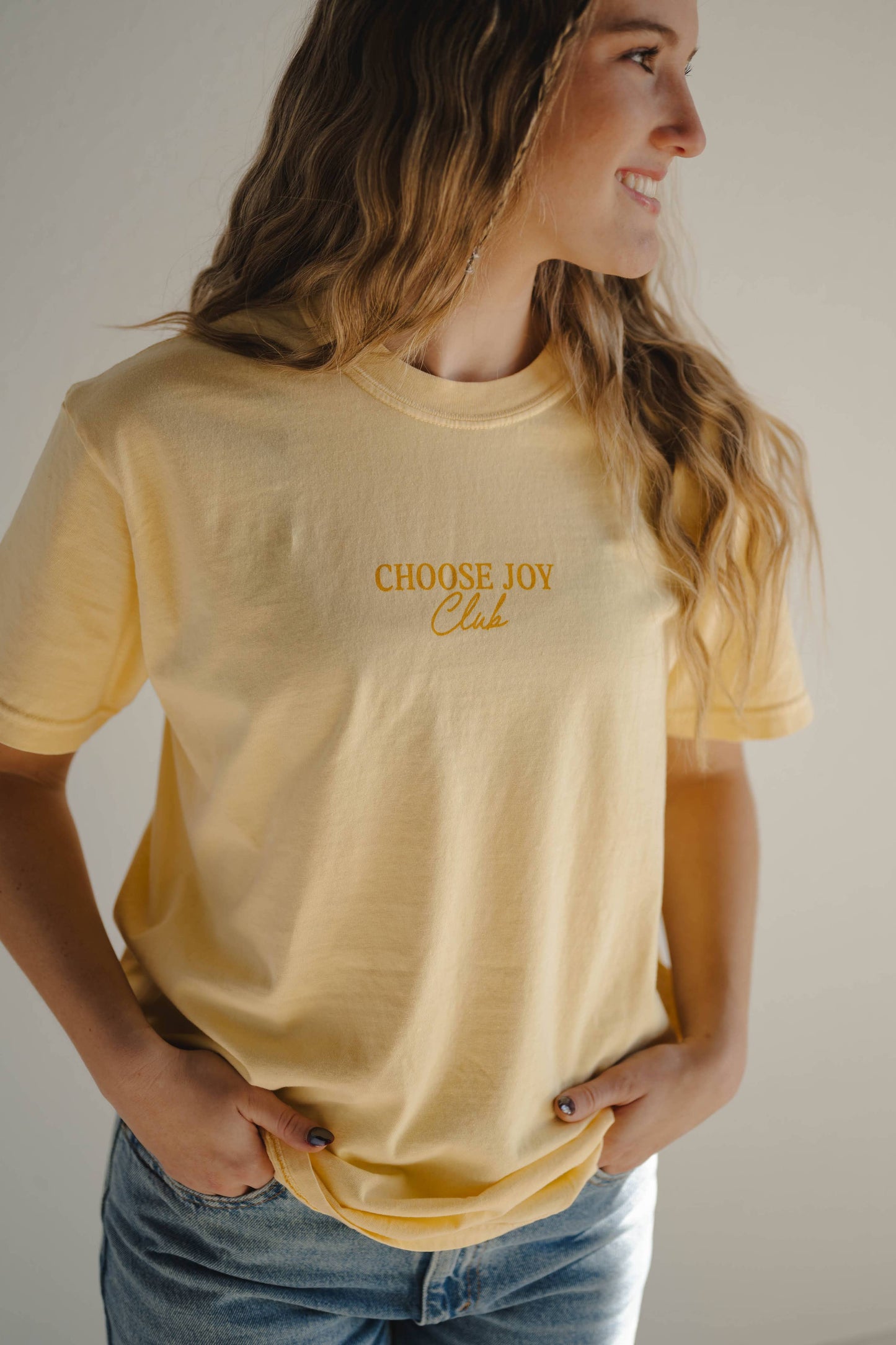 Choose Joy Christian Graphic Tee - Yellow