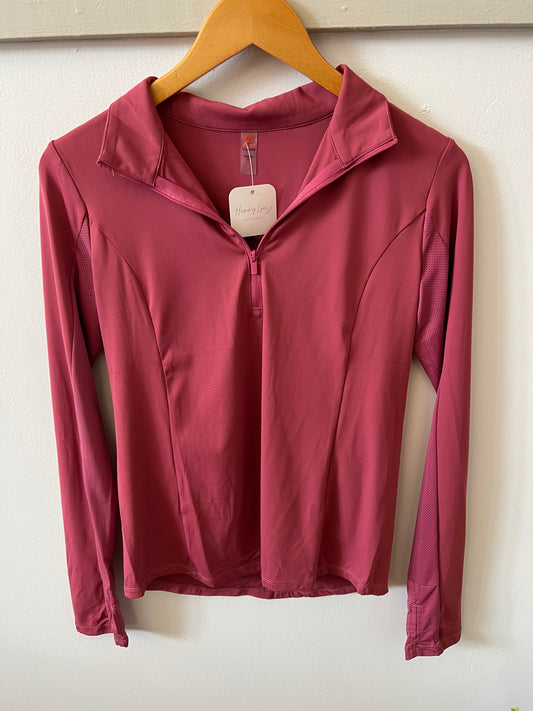 Half Zip Active Top - Soft Magenta