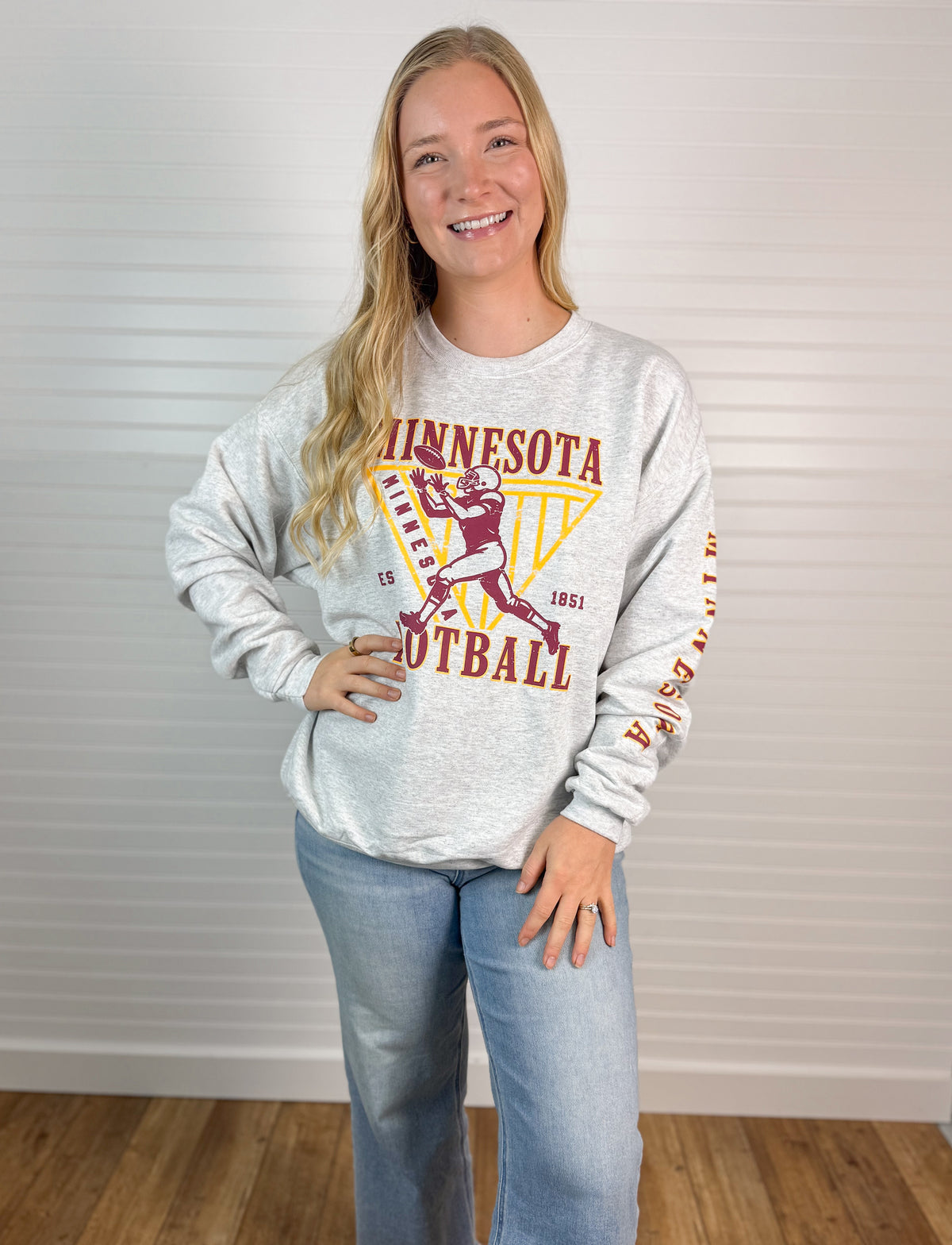 Minnesota Football Crewneck - Gold/Maroon