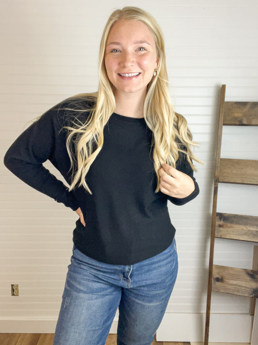 Wide Neck Dolman Sweater (2 colors)