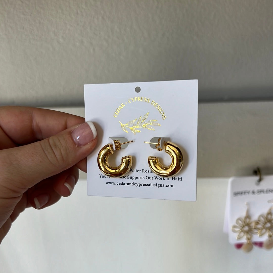 Mini Audrey Hoop Earrings - Gold