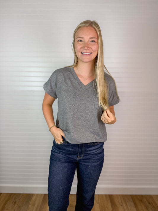 Butter Soft Pocket V-Neck Top (5 colors)