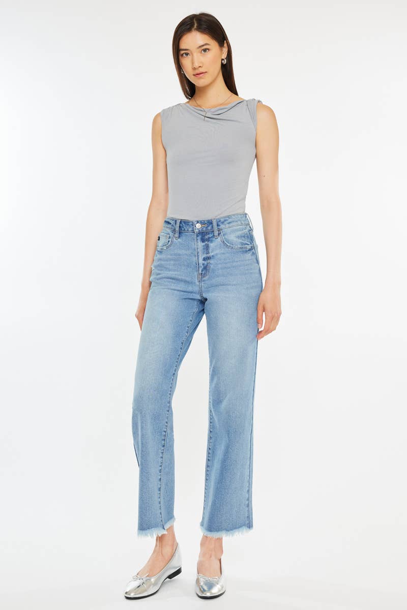 Kancan High Rise Slim Wide Leg Denim