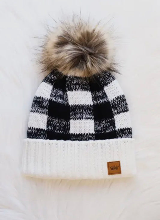 Buffalo Plaid Knit Hat (2 colors)
