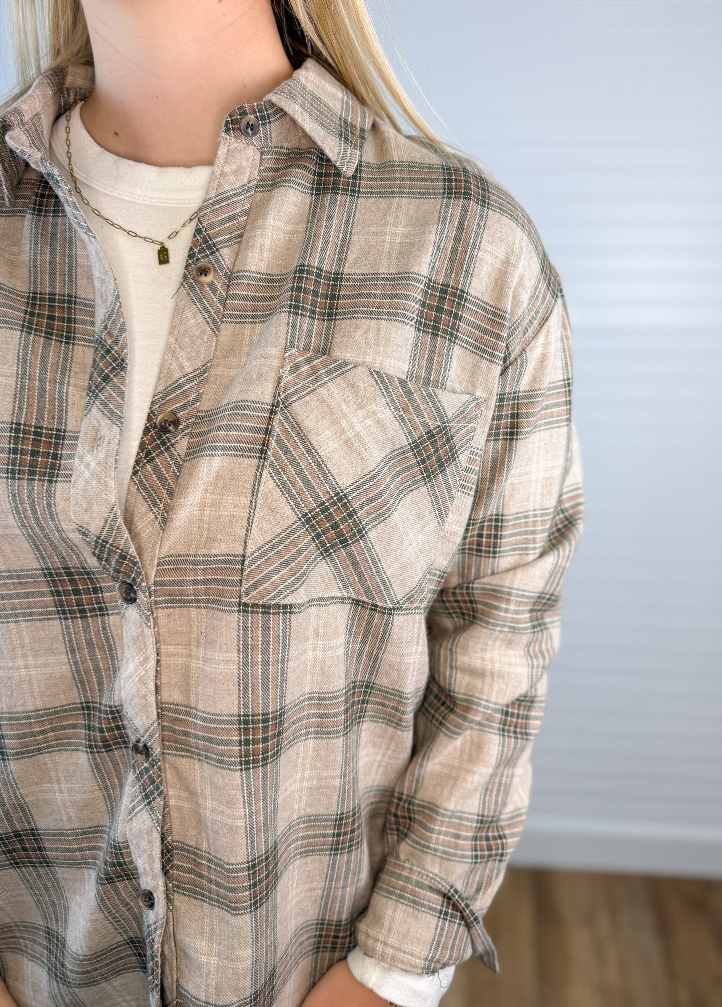 Classic Cotton Plaid Flannel - Taupe