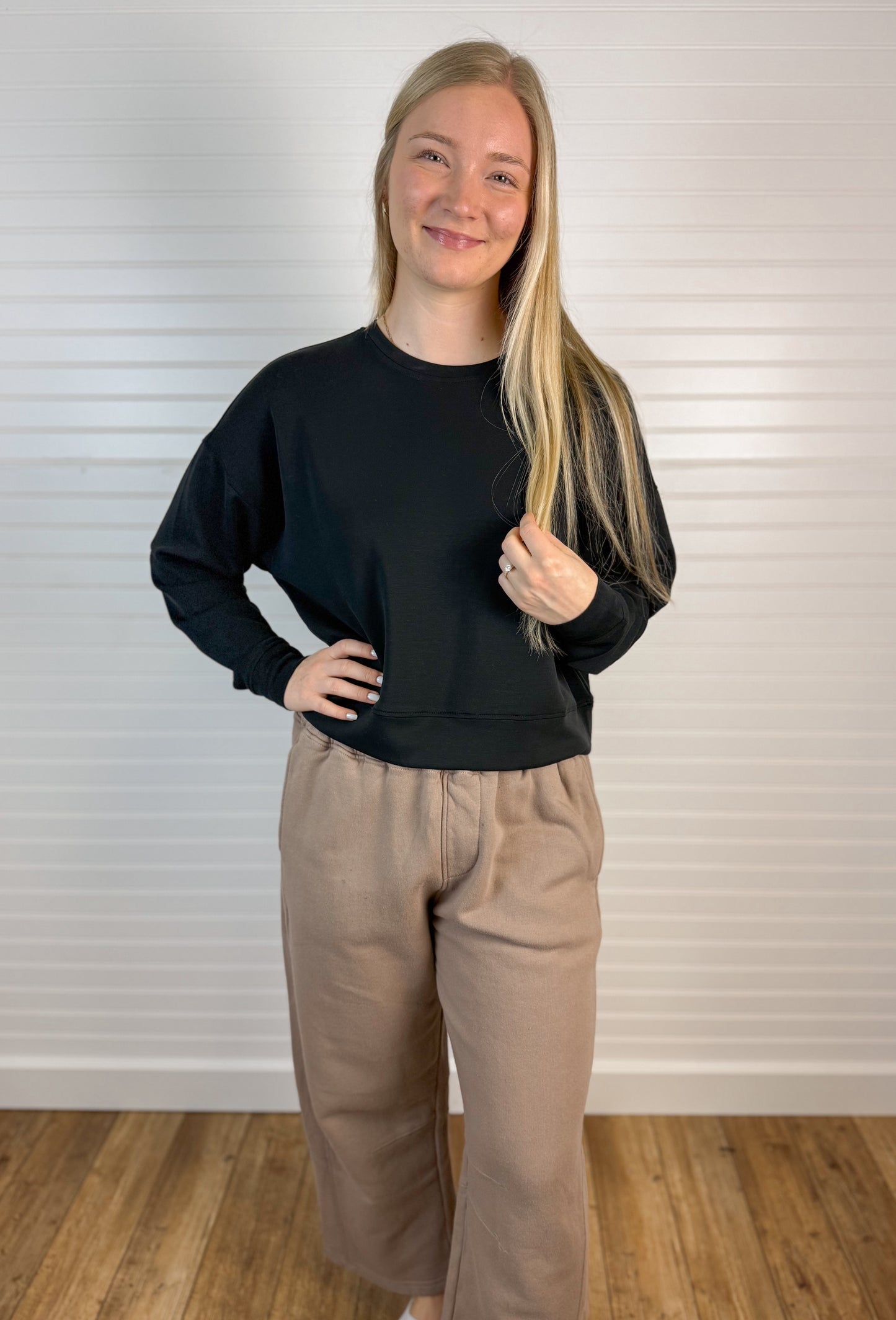 Scuba Drop Shoulder Sweatshirt - Black