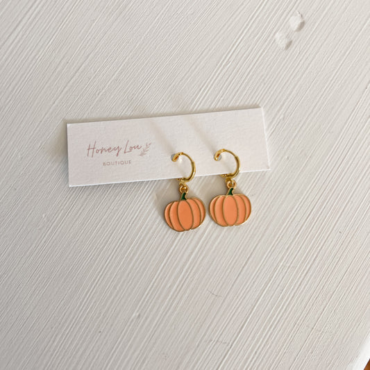 Pumpkin Huggie Earrings