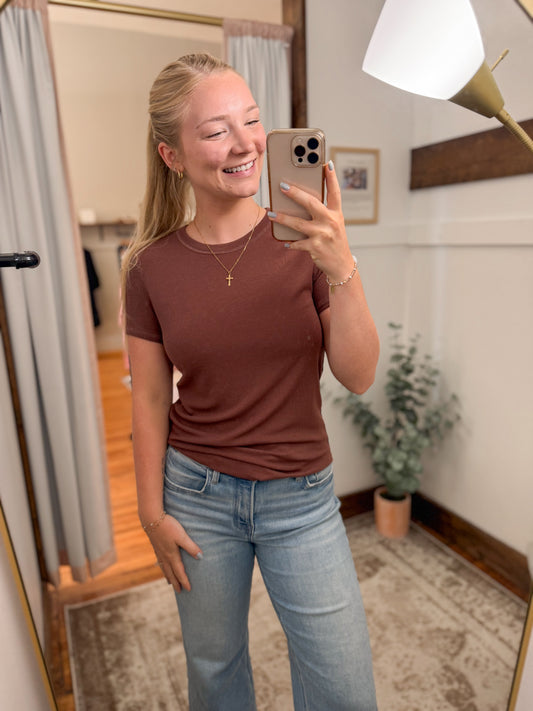 Ribbed Knit Basic T-Shirt (3 colors)