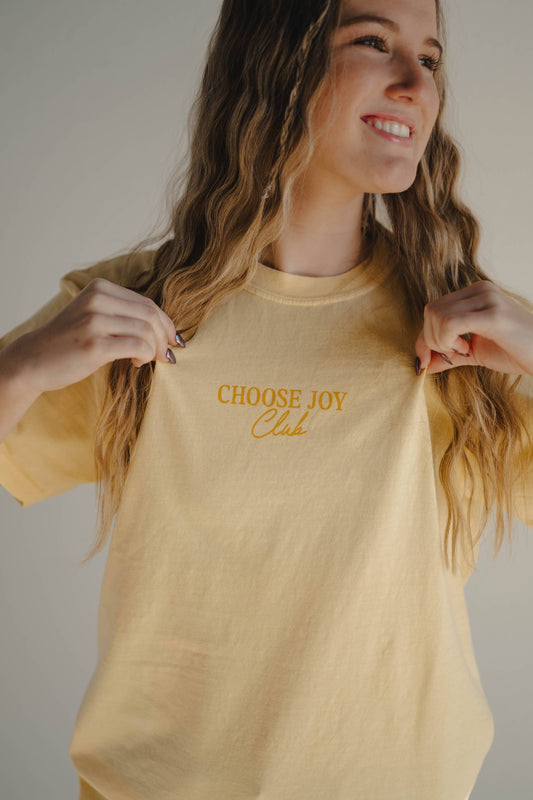 Choose Joy Christian Graphic Tee - Yellow