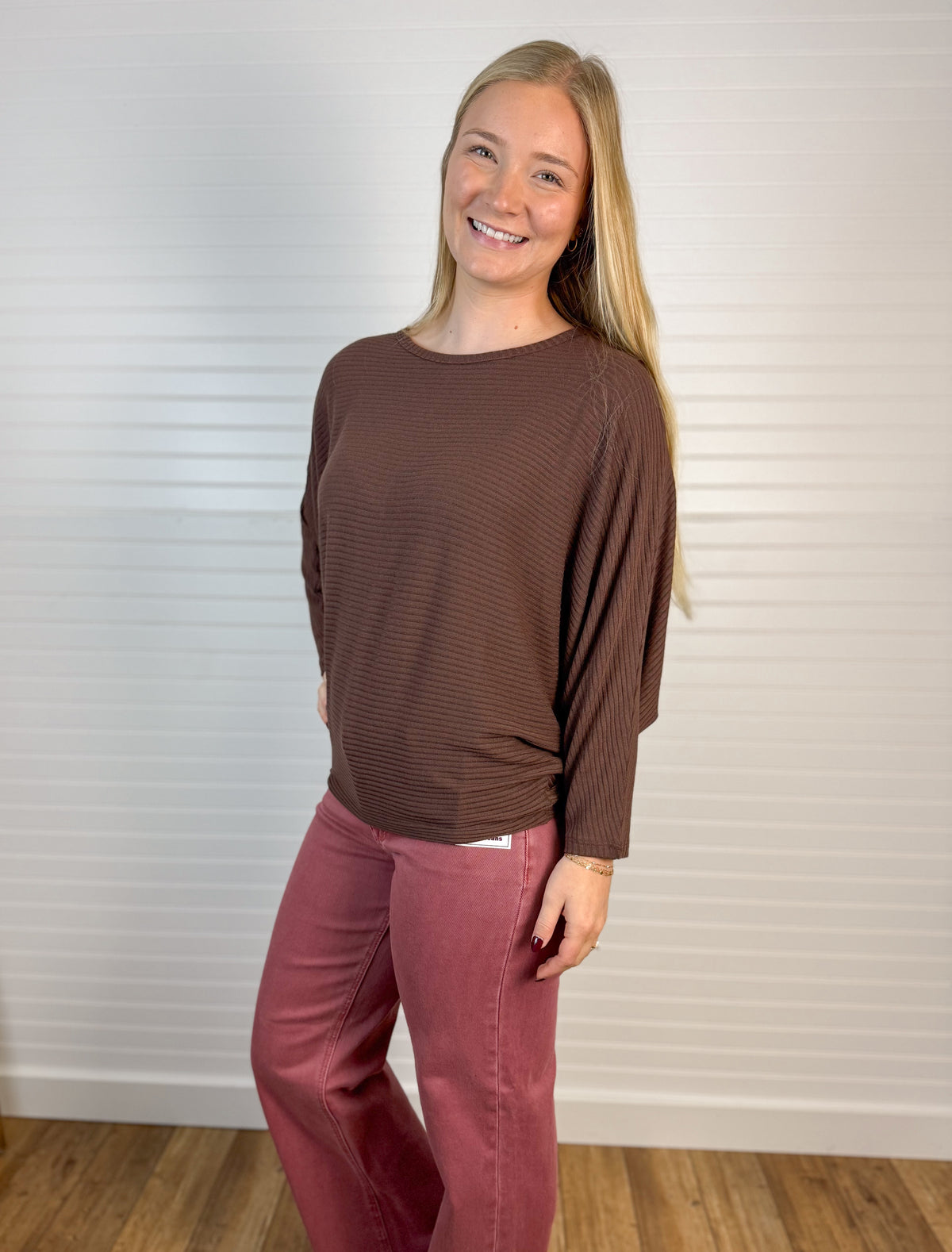Lightweight Ribbed Dolman Top (2 colors)