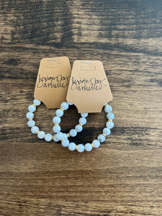 Single Stone Bracelet - Marble/Gold