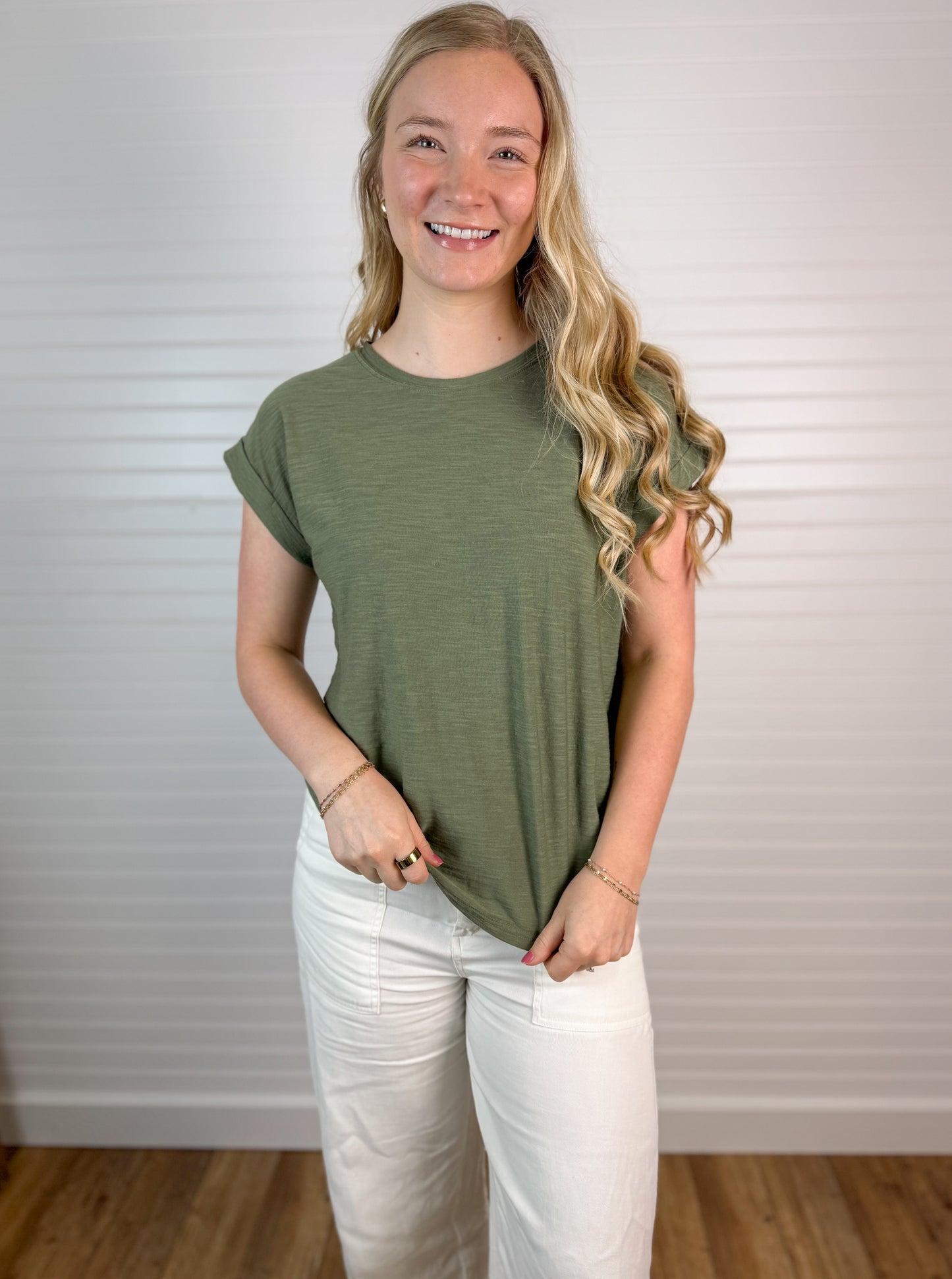 Slub Cuffed Tee (2 colors)