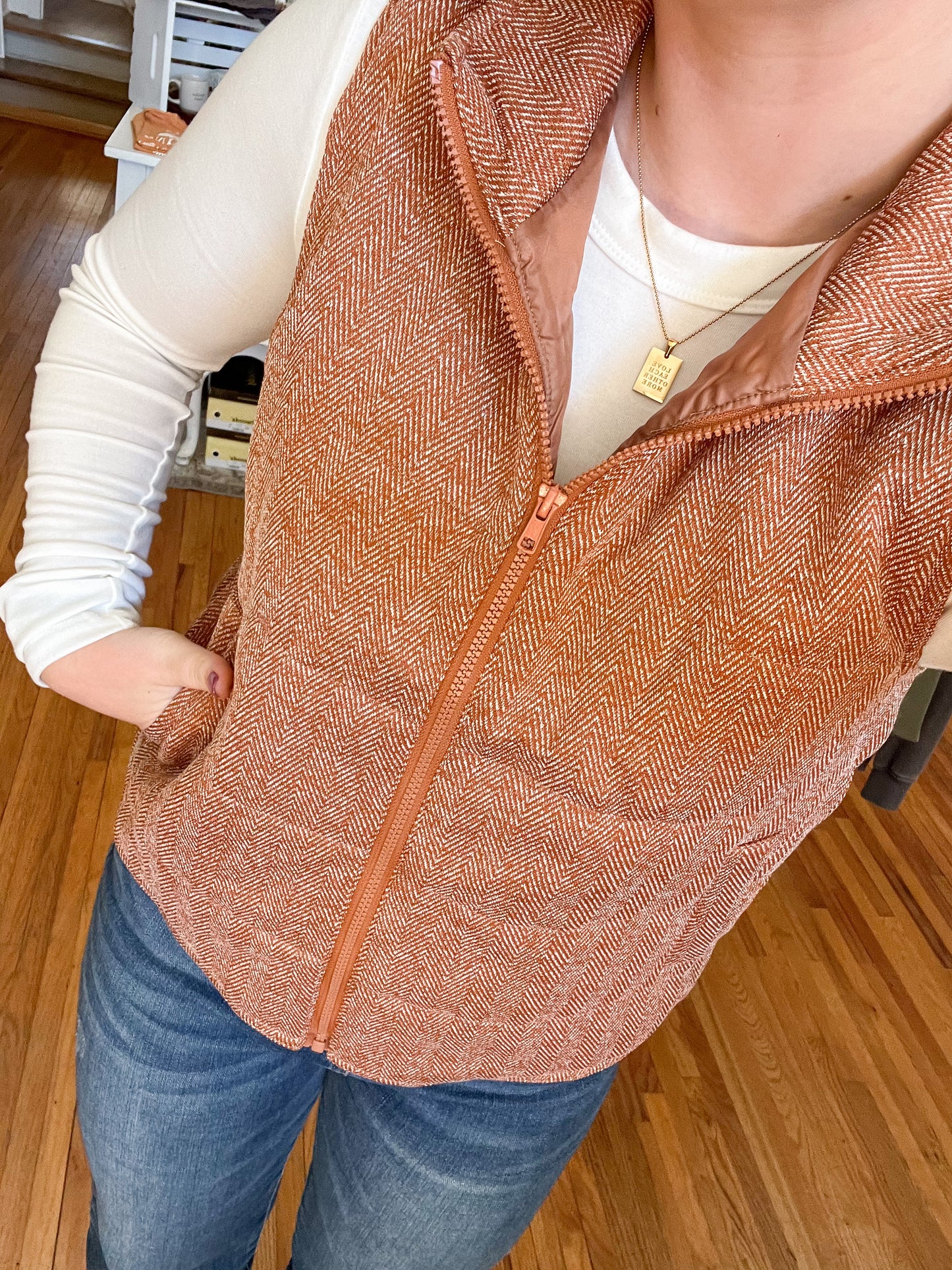 Herringbone Padded Vest (2 colors)