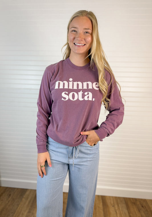Stacked Minnesota Long Sleeve - Berry