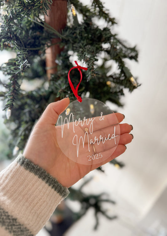 Merry & Married 2025 Acrylic Ornament