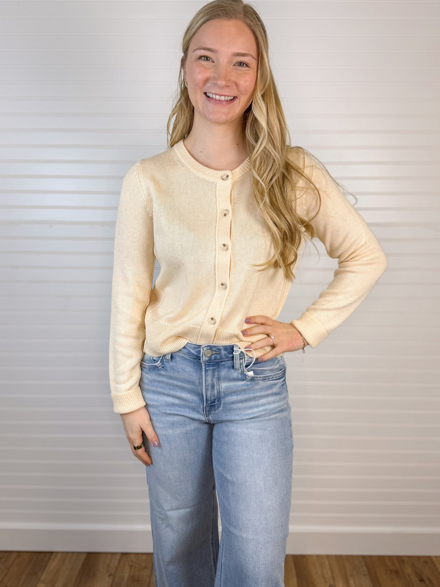 Button Up Knit Cardigan - Butter