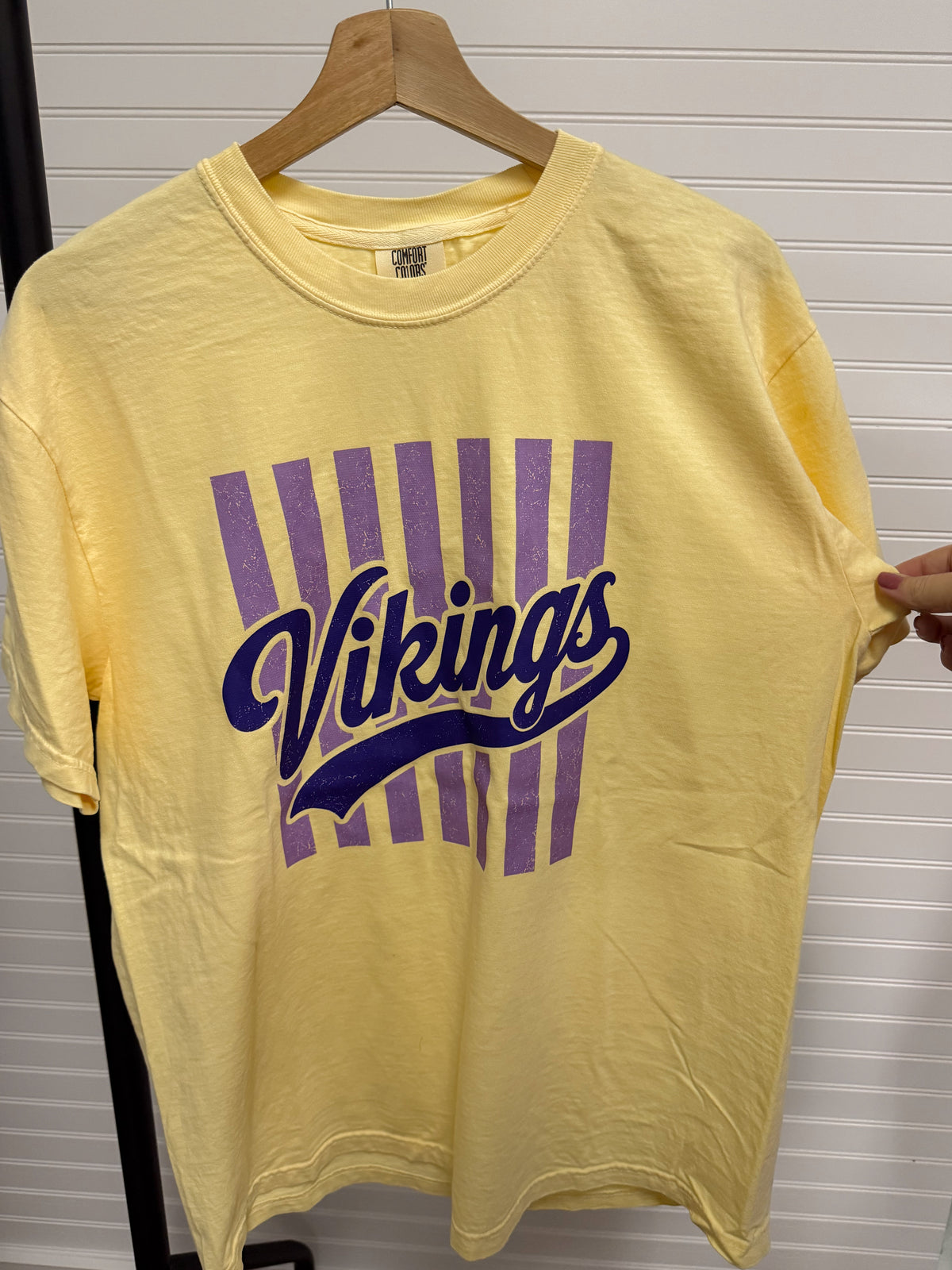 Vikings Retro Stripe Graphic Tee - Butter