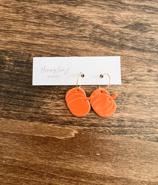 Pumpkin Hoop Earrings