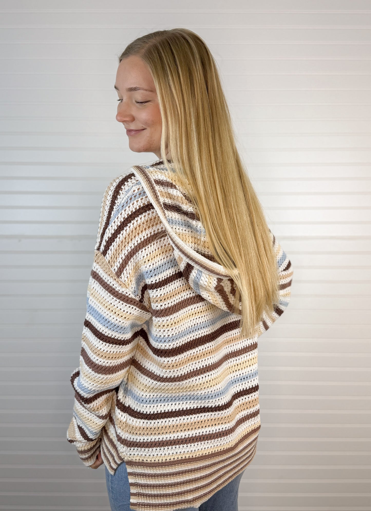 Multi Color Crochet Sweater Hoodie