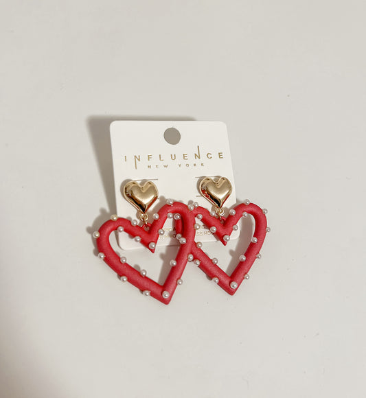 Chunky Red Heart Earrings