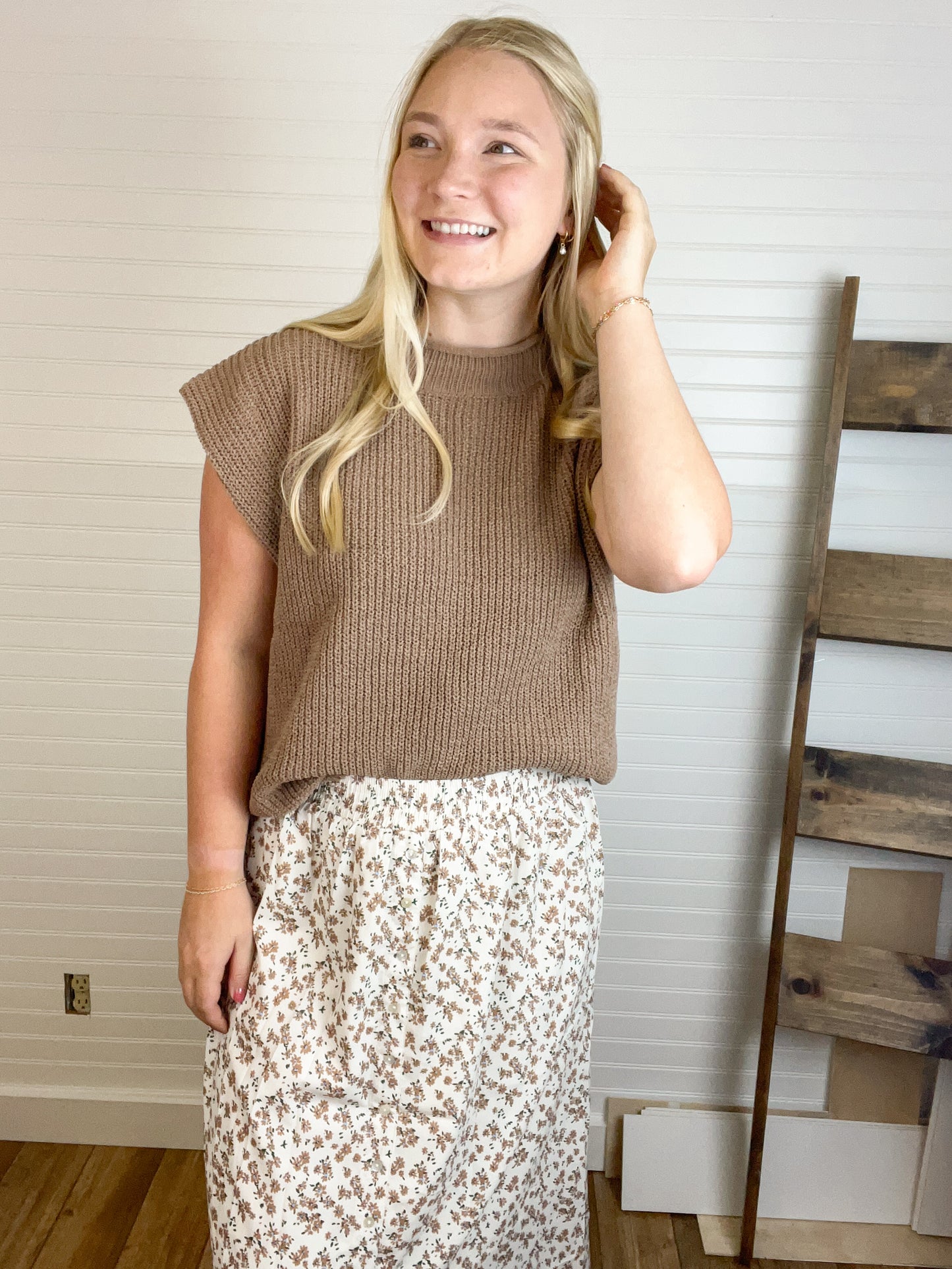 Oversized Sweater Tank - Mocha