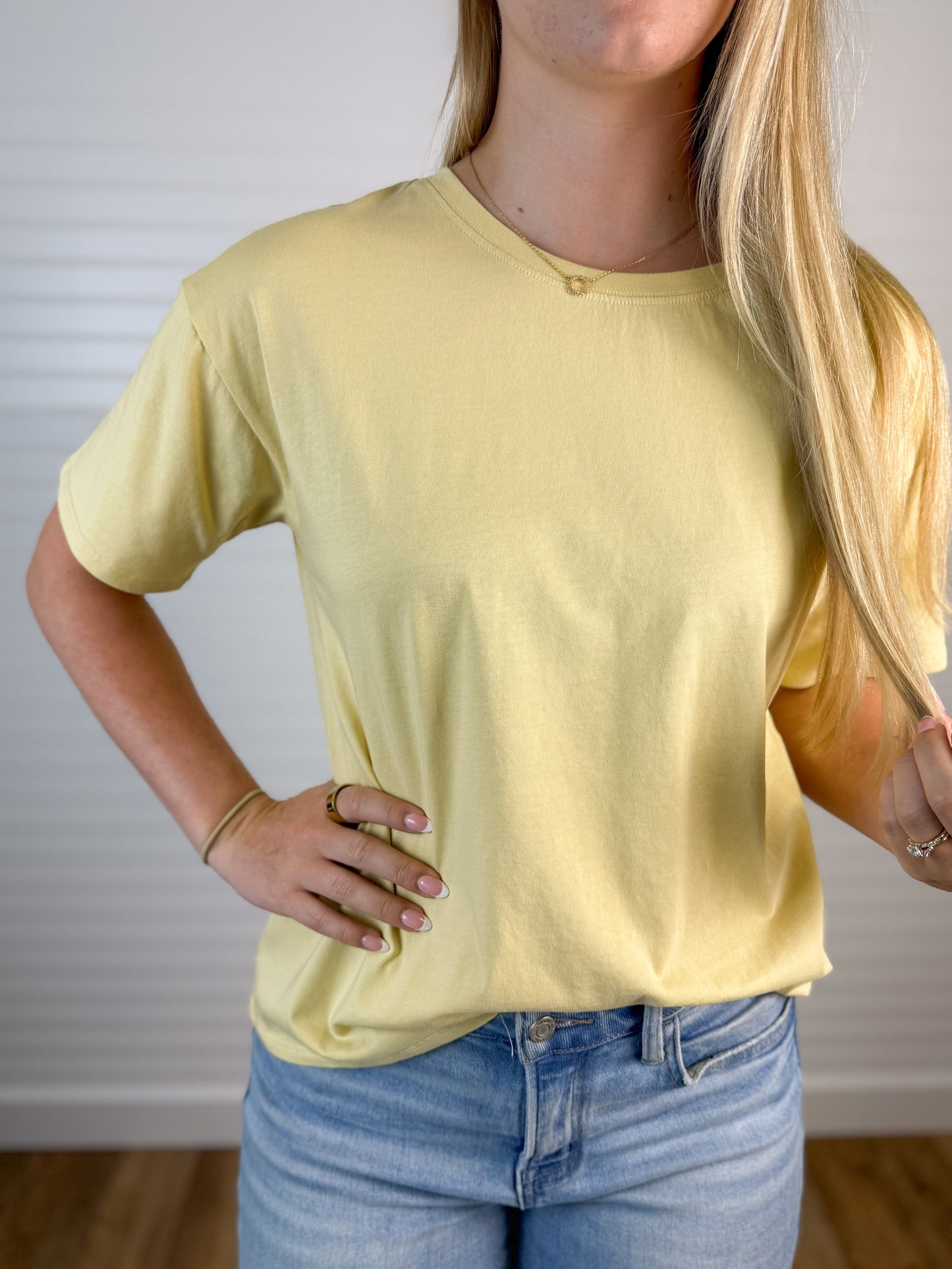 Cotton Jersey Boxy Tee - Dusty Yellow
