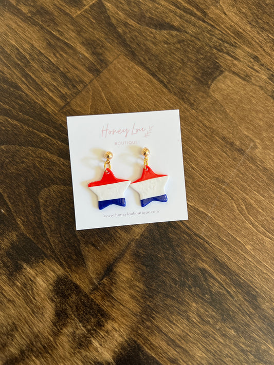 America Star Clay Earrings